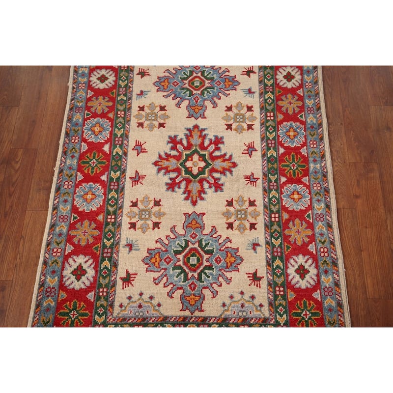 Kazak Oriental Foyer Rug Handmade Traditional Wool Carpet - 2'9" x 4'3"