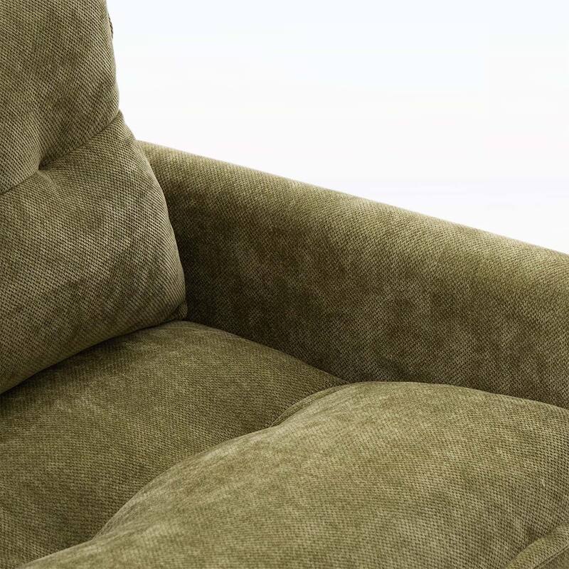 Modern Swivel Barrel Chair with Thick Padding,Metal Base,for Living Room and Bedroom
