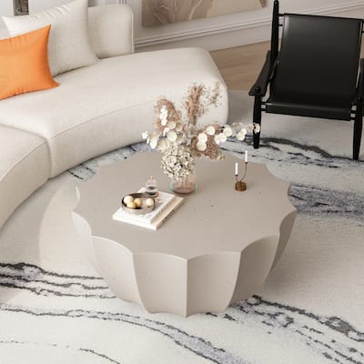35.43" Modern Indoor/Outdoor Waterproof Coffee Table - Durable MgO Cement Design