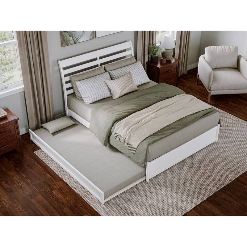 Emelie Platform Bed with Panel Footboard and Twin XL Trundle