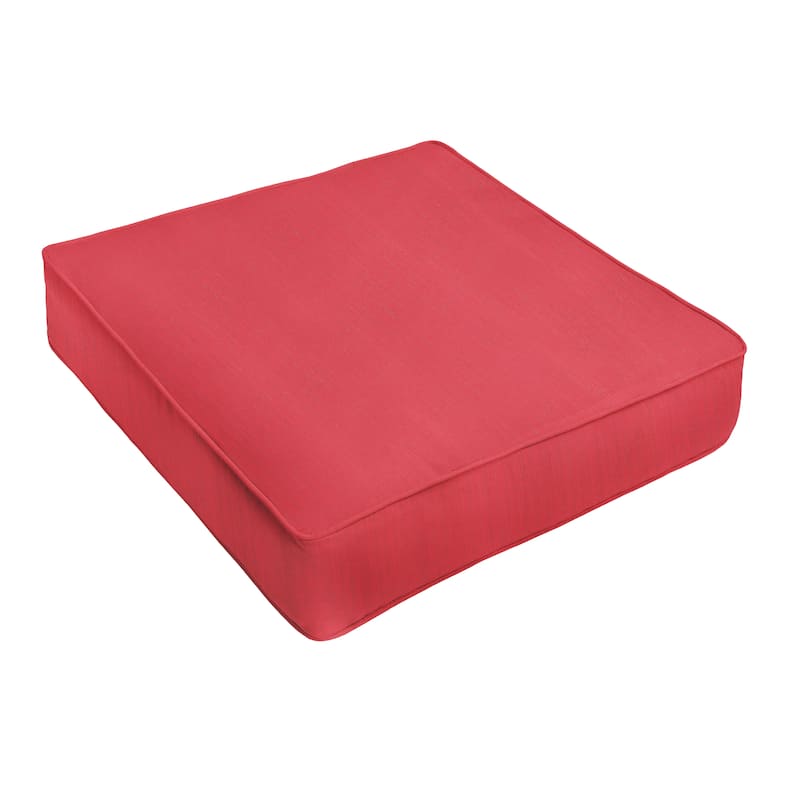 Sunbrella Indoor/Outdoor Deep Seating Chair Cushion - 22.5 in x 22.5 in - dupione crimson