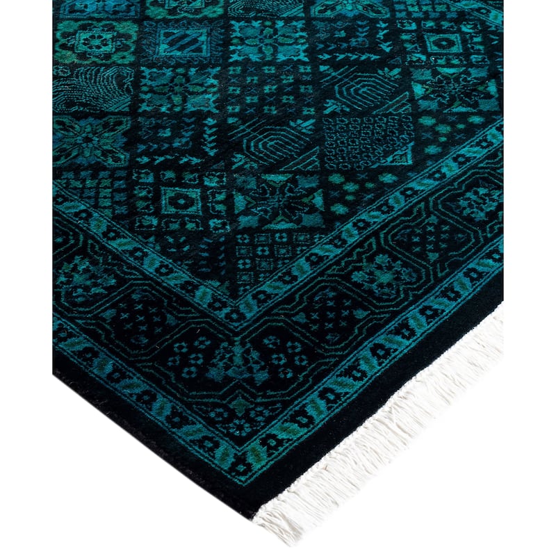 Overdyed One-of-a-Kind Hand-Knotted Area Rug - Black - 2' 7" x 10' 1"