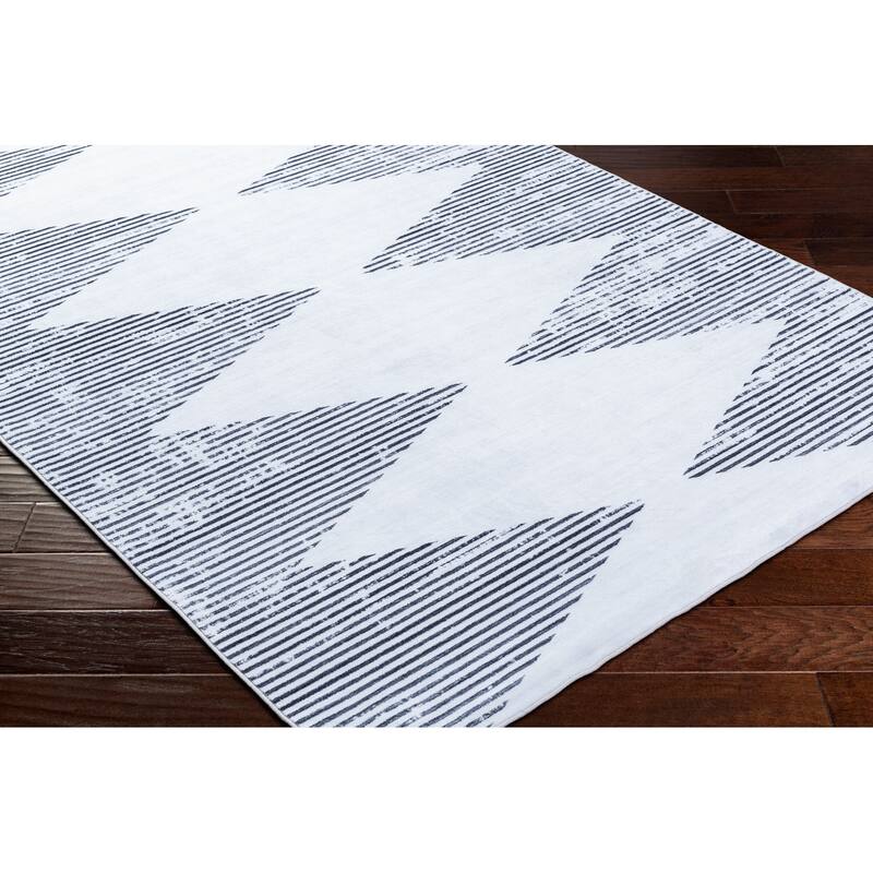 Livabliss Scandinavian Lavable Diamond Washable Area Rug