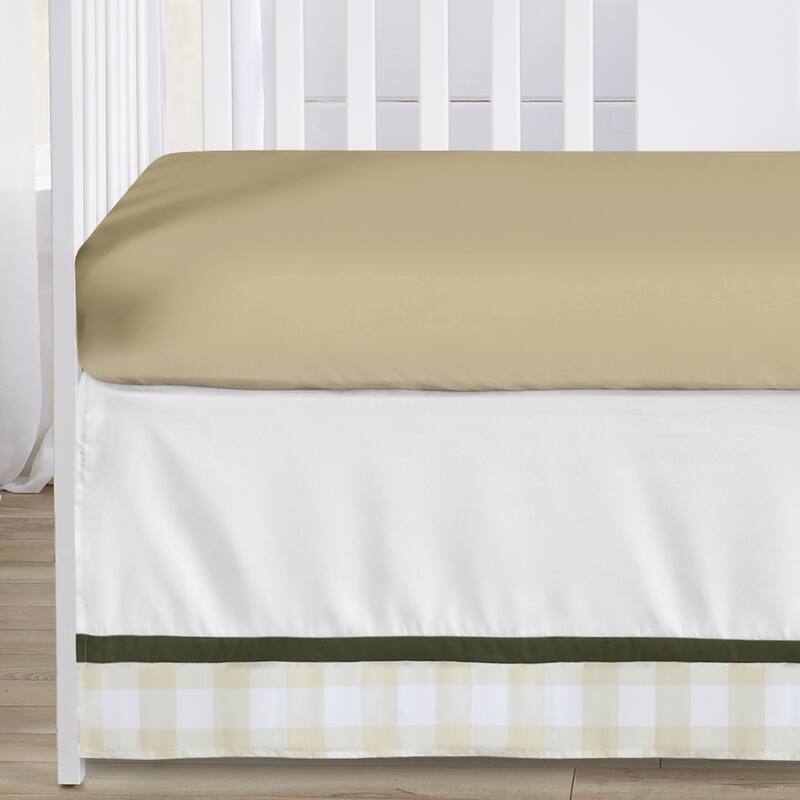 Sweet Jojo Designs Green Beige Deer Buffalo Plaid Check Woodland Camo Camouflage Collection Boy 4-piece Crib Bedding Set