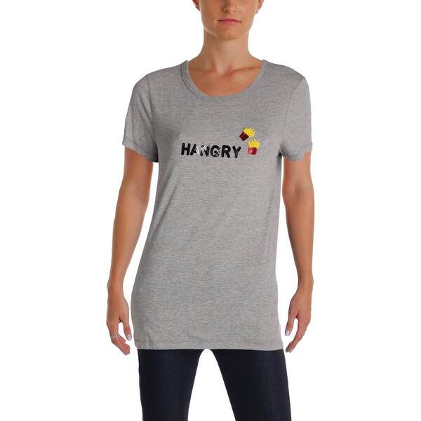 Shop Bow Drape Womens Hangry T Shirt Sequined Stretch Cotton