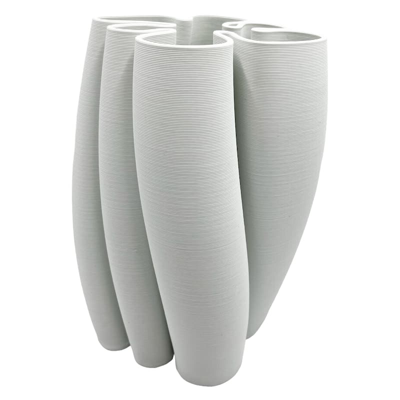 11 Inch Tall White Ceramic Vase