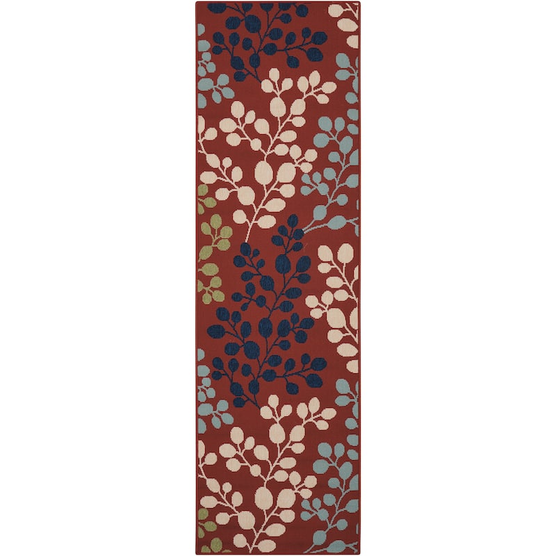 Nourison Caribbean Indoor/Outdoor Modern Floral Area Rug