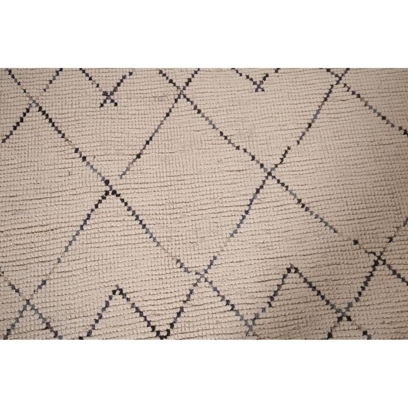 Earth Tone Moroccan Area Rug Hand-Knotted Wool Carpet - 6'0"x 9'7"