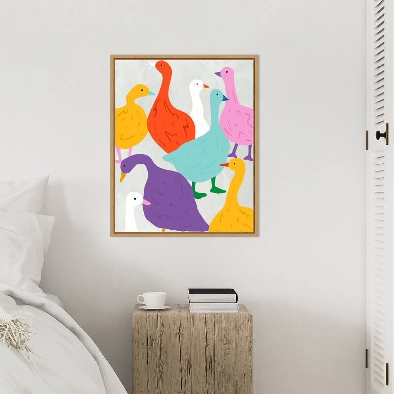 Duck Around a Find Out by Uma Gokhale Framed Canvas Wall Art