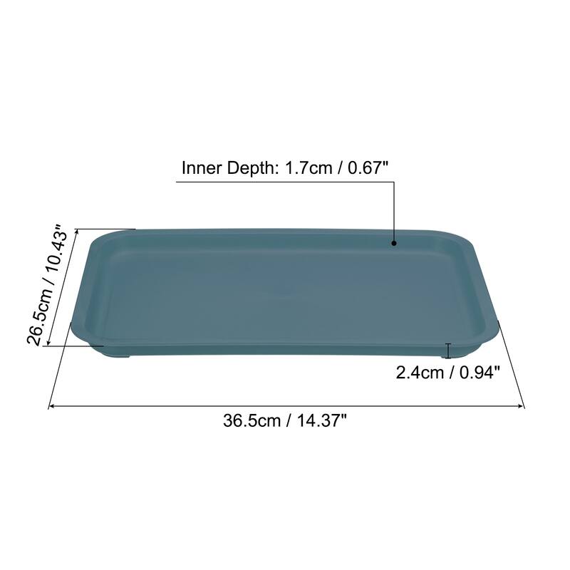 14x10" Fast Food Tray, Plastic Reusable Multi-Purpose Serving Tray Blue - Blue