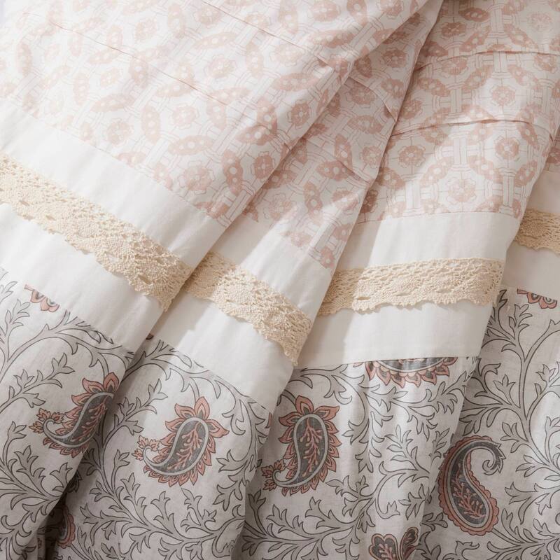 GDF Studio - Dawn 9-Piece Cotton Percale Comforter Set with Decorative Pillows