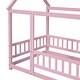 preview thumbnail 13 of 11, Twin Size Wooden Bed House Bed with House Roof Frame