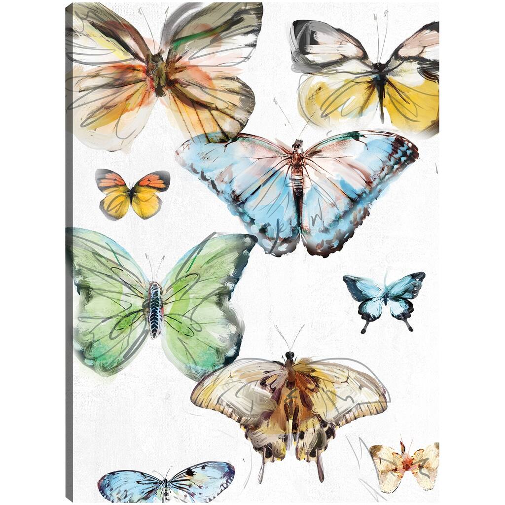 Les Papillons I By Studio Arts Canvas Art Print