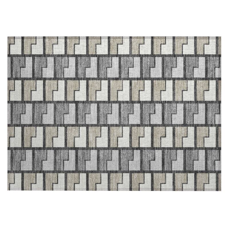 Machine Washable Indoor/ Outdoor Contemporary Kaylee Chantille Rug