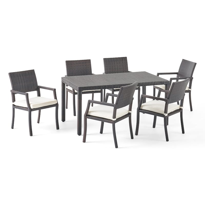 Rhode Island Wicker Outdoor 7-piece Wicker Dining Set by Christopher Knight Home - Brown