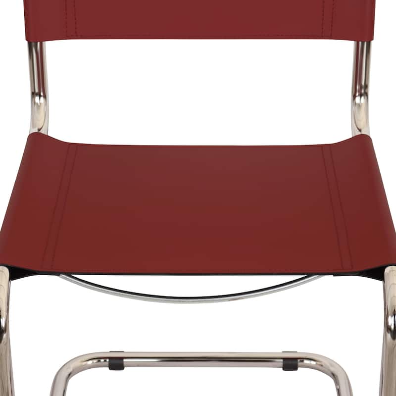 Breuer Chair Company Mart Stam Cantilever Side Chair w/ Chrome Frame (Various Bonded Leather Colors)