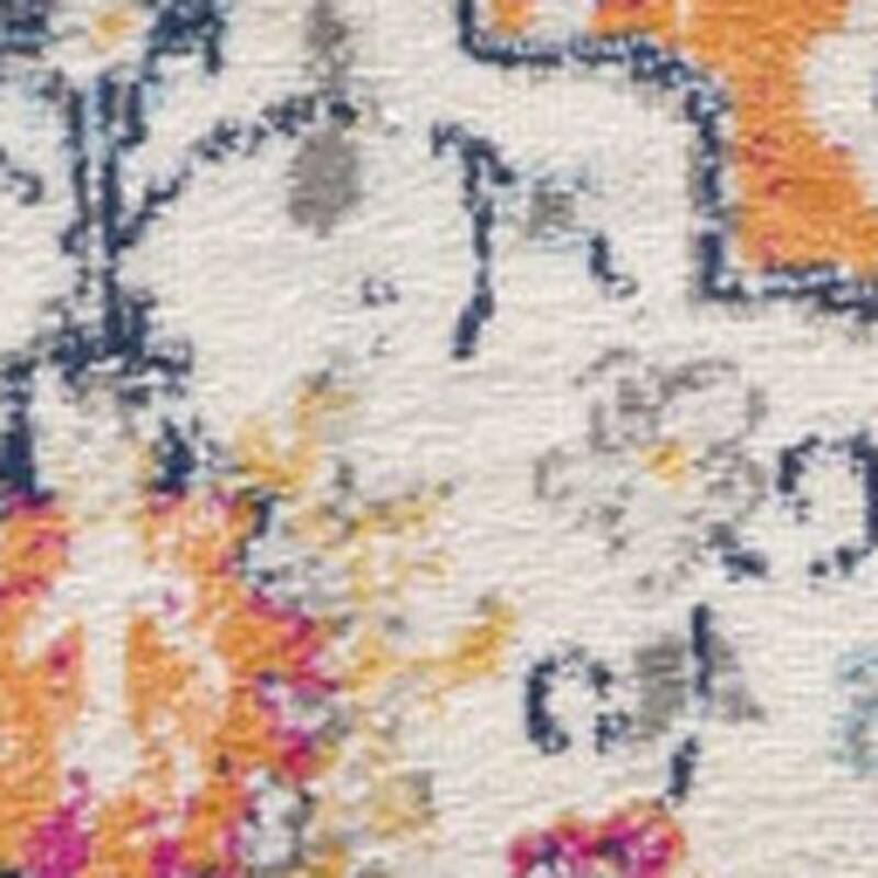 HomeRoots Floral Mid-Century Square Area Rug