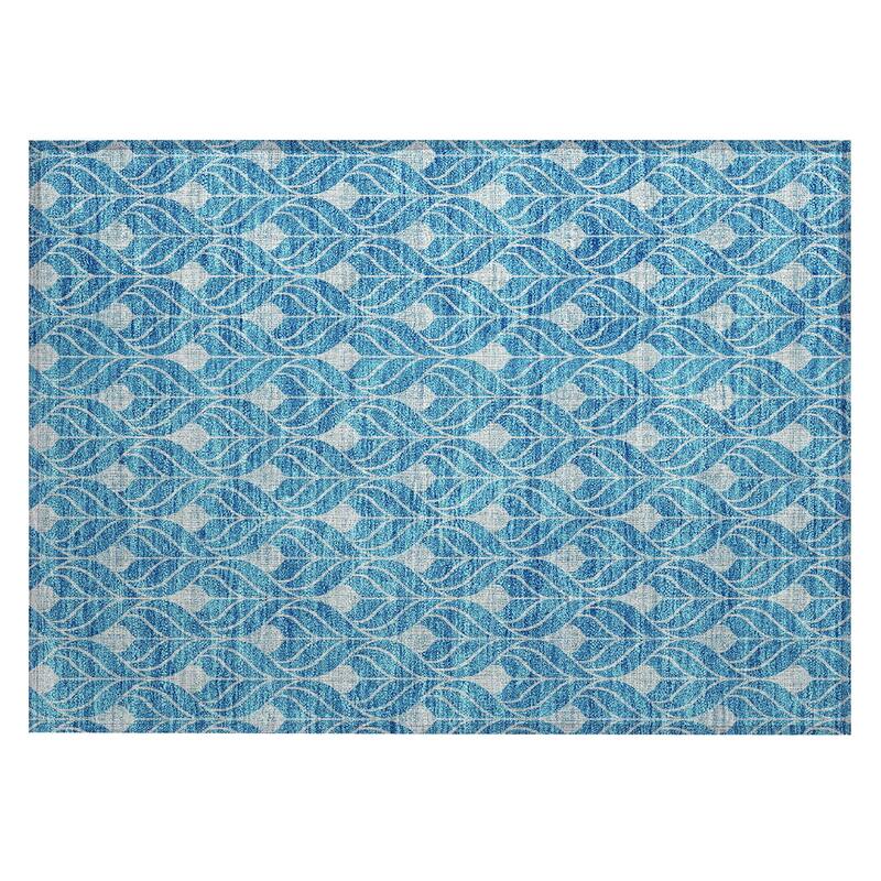 Machine Washable Indoor/ Outdoor Chantille Geo Teardrop Rug