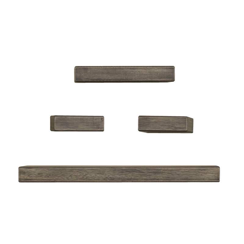 Melannco Set of 4 Distressed Black Chunky Shelves