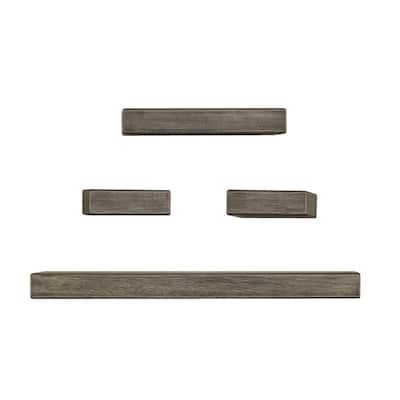 Melannco Set of 4 Distressed Black Chunky Shelves
