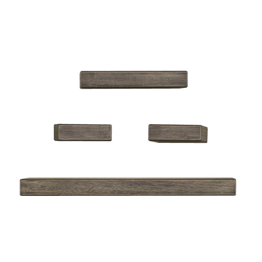 Melannco Set of 4 Distressed Black Chunky Shelves