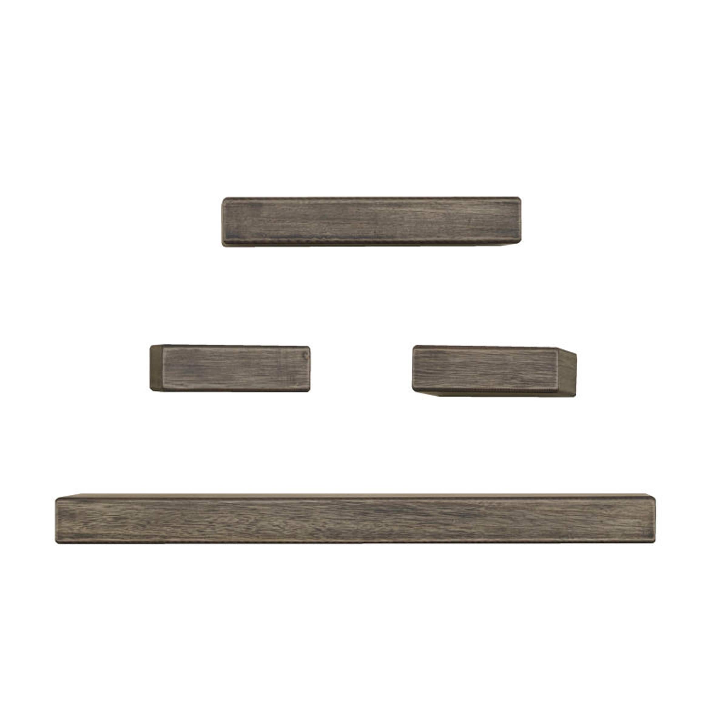 Melannco Set of 4 Distressed Black Chunky Shelves