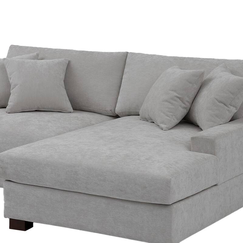 Oversized Modern Chenille Modular Sectional Sofa with Chaise
