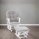 preview thumbnail 12 of 54, Ultimate Nursery Comfort - Glider and Ottoman Set with Reclining Cushion Chair, Rocker Chair with Padded Back and Armrests White,Gray