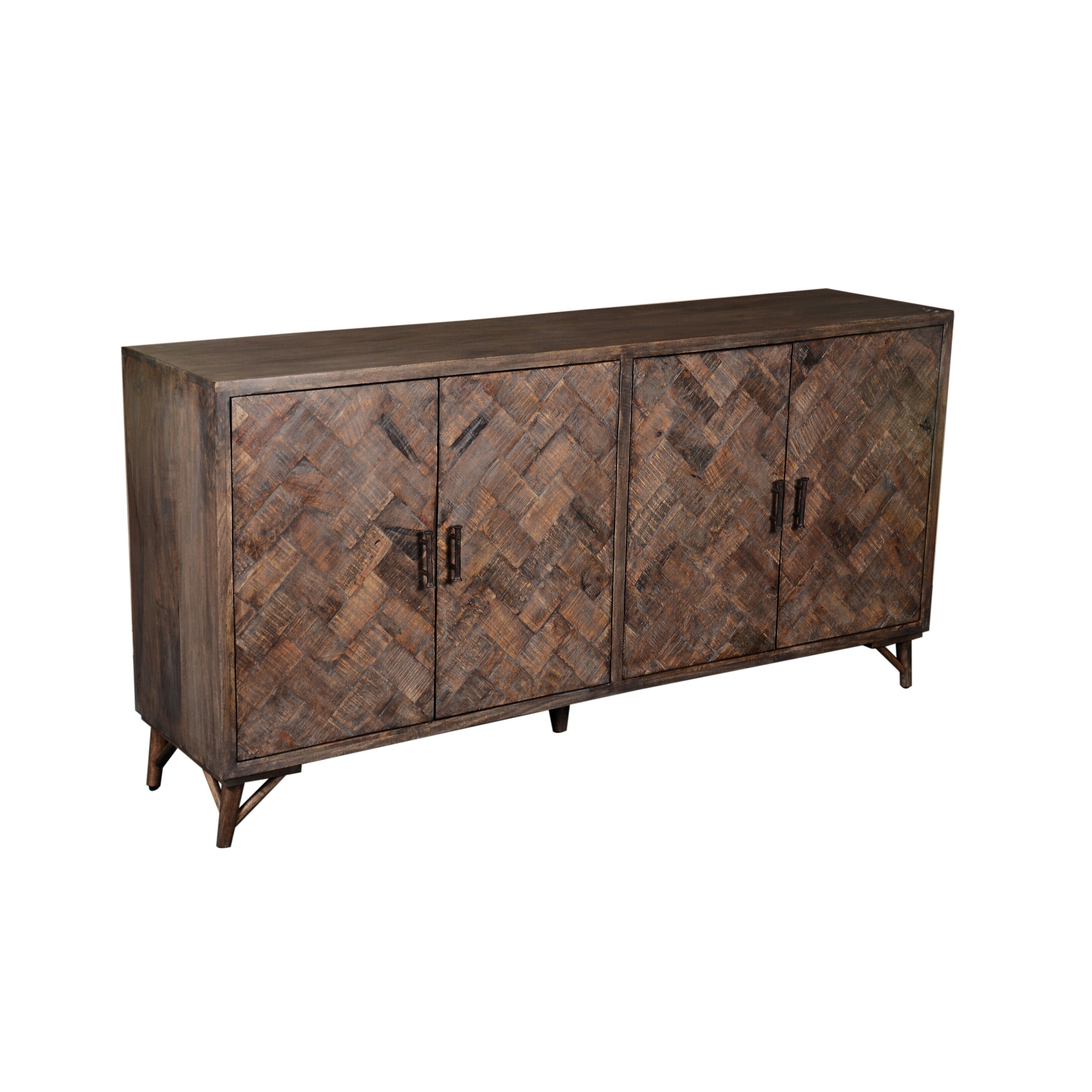 Crestview collection bengal manor light mango shop wood 4 sliding door natural cane sideboard
