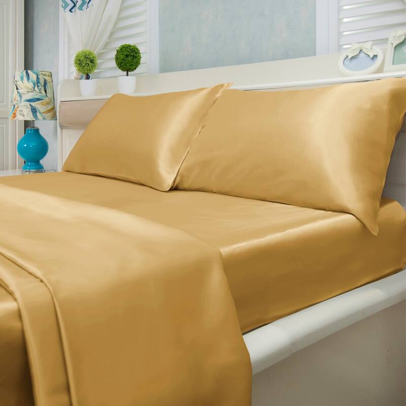 Satin Bed Sheet Set Ultra Soft 4-Piece