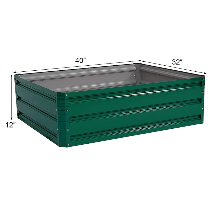 Costway 40x32 Inch Patio Raised Garden Bed Vegetable Flower Plant Dark