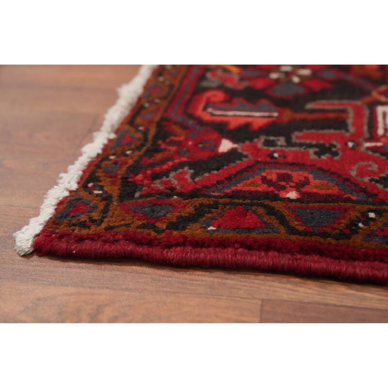 Hand Knotted Oriental 100% Wool Carpet Traditional Medallion Red Heriz Area Rug - 9' 11'' X 7' 0''