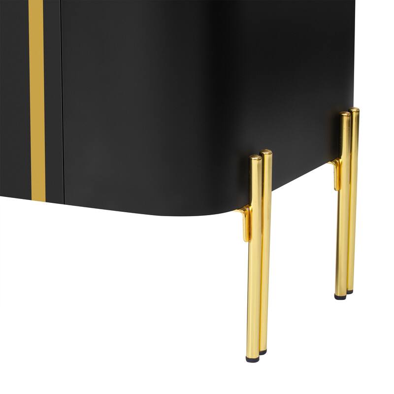 ​Modern Light Luxury TV Stand with 4 Drawers, 2 Storage Cabinets and 4 Metal Legs for Living Room and Home Theater