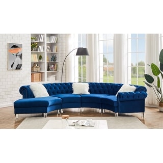 138.6" Velvet curved sofa Symmetrical Modular Sectional