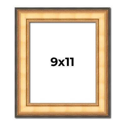 9x11 Frame Gold Plein Aire Solid Wood Picture Frame Width 2 Inches |
