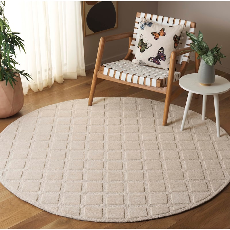 SAFAVIEH Handmade Genre Abstract Trellis Mid-Century Modern Wool Rug