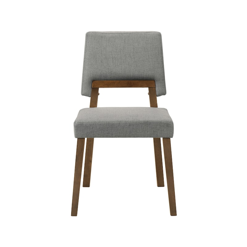 Channell Mid-Century Modern Upholstered Wood Dining Chairs - Set of 2