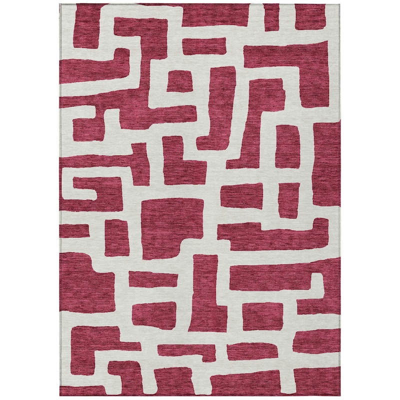 Machine Washable Indoor/ Outdoor Chantille Contemporary Geo Rug