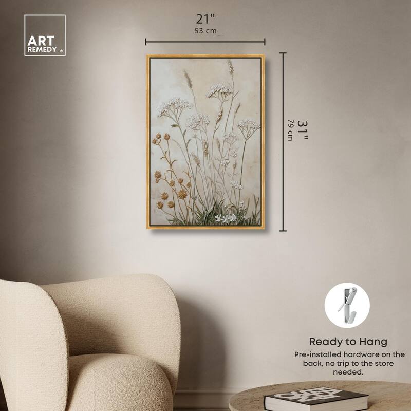Plaster Petal Panorama Canvas by Art Remedy