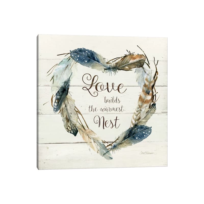 iCanvas "Feather Love Nest" by Carol Robinson Canvas Print