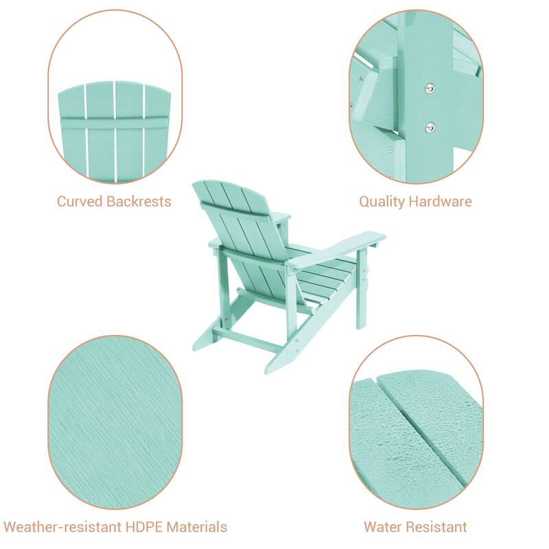 LIVOOSUN Outdoor Recycled Plastic Modern Outdoor Adirondack Chair Set of 1/2/4