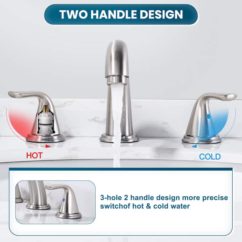 WOWOW Widespread Double Handle Bathroom Faucet