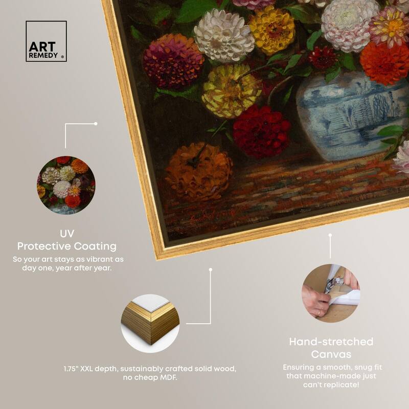 Still Life with Dahlias Canvas by Art Remedy