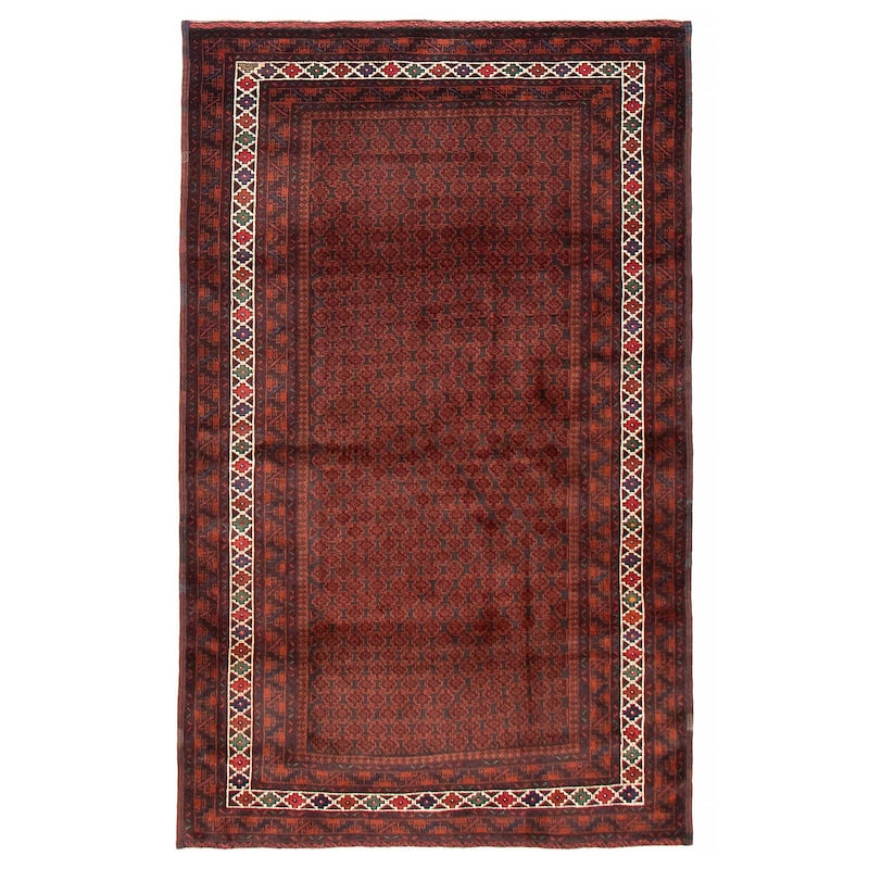Teimani Red Rug 4'0" x 6'8" - 4'0 x 6'8 - Dark Red - 4'0 x 6'8