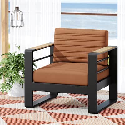 GIOVANNA CLUB CHAIR with Soft Cushions and Durable Wooden Frame, Perfect for Indoor and Outdoor