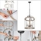 preview thumbnail 8 of 6, Modern Farmhouse 4-Light Wood Chandelier Cage Pendant Lights for Dining Room - D16" x H22.5"
