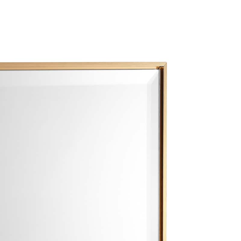 Aluminum Framed Rectangle Beveled Bathroom Wall Mirror