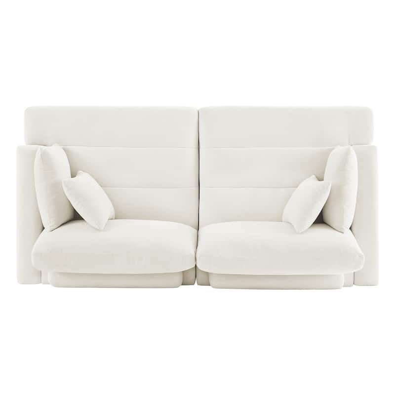 87-in Modern 3-Seater Upholstered Sofa Couch Chenille Design for Living Room