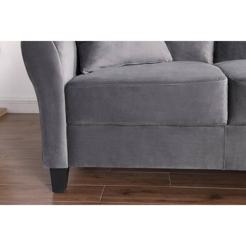 Velvet Couch with 2 Pillow Living Room Furniture 3 Seater Sofa