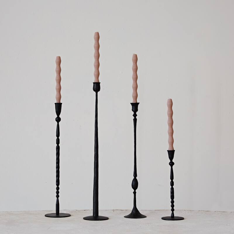 Decorative Hand-Forged Metal Taper Holder